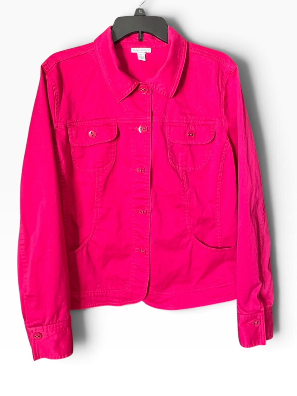 Charter Club Hot Pink Twill Denim Style Jacket EUC No Flaws Stretch XL